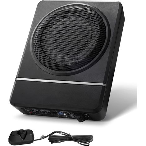 8-Zoll-Flachsubwoofer mit 240 W Leistung zur Montage unter dem Sitz im Auto, mit eingebautem Verstärker, Lautstärkeregler und Niederpegeleingängen, für SUVs (1/5)