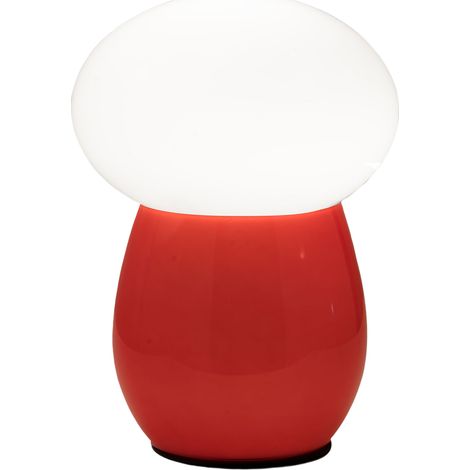 Lampe De Table Freddy En Verre Soufflé Rouge, Douille E27 40W, Interrupteur Intégré, Design Élégant Et Moderne - Collection Freddy (1/3)