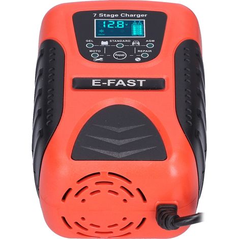 Automatisches 12V 7A 7-Stufen-Ladegerät für Rasenmäher, Motorrad, SUV, Boot, EU-Stecker 100-240V (1/5)