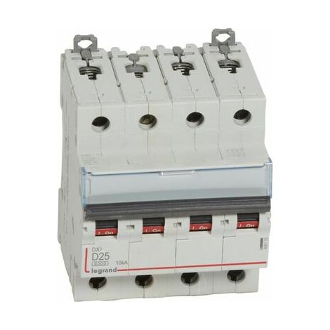Disjoncteur DX³6000 10kA arrivée haute et départ bas à vis 4P 400 - 25A - courbe D - 408119