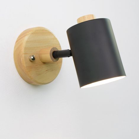 Lampe murale scandinave en bois GU10 – Applique d’intérieur pour éclairage décoratif de chambre, séjour et couloir (1/5)