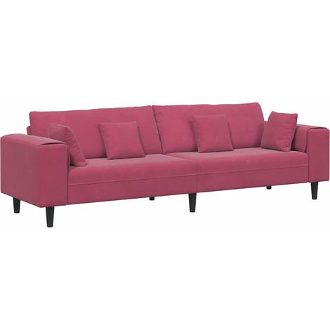 Canapé,Sofa pour Salon,Banquette en velours avec coussin Bordeaux 208 cm Velours CFW949708 (1/5)