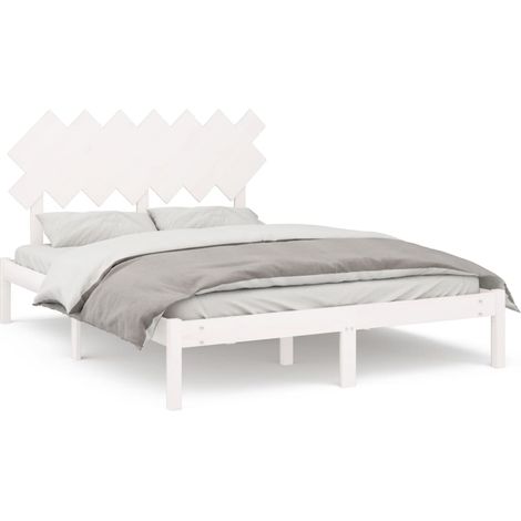 Maison Exclusive - Estructura de cama madera maciza blanco 140x20