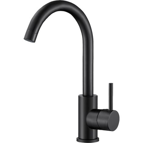 Grifo de lavabo negro mate monomando giratorio Arkansas de Valaz