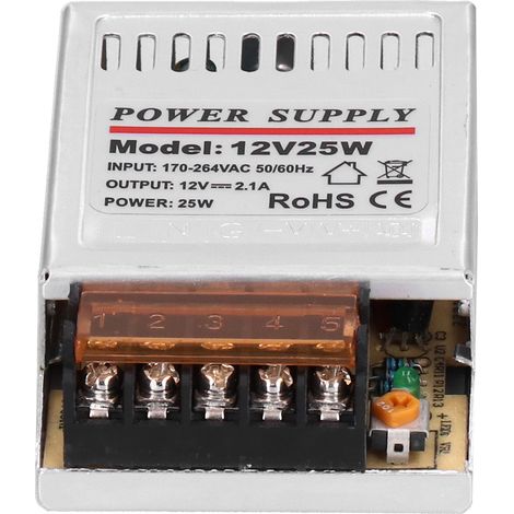 Transformateur d'alimentation à découpage DC12V 25W 2,08 a, pour caisson lumineux, bande LED, système de caméra de sécurité