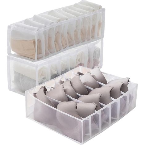 Organisateur de Tiroir Pliable Boite rangement sous vetement Rangement sous vetement Rangement chaussette séparateur tiroir(3 pièces) (1/5)