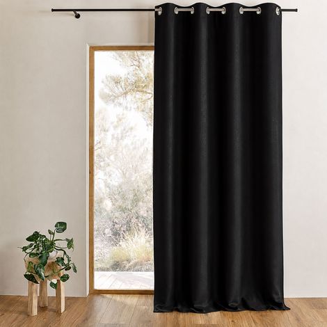 Rideau occultant ignifugé M1 non feu Noir 140x180 cm