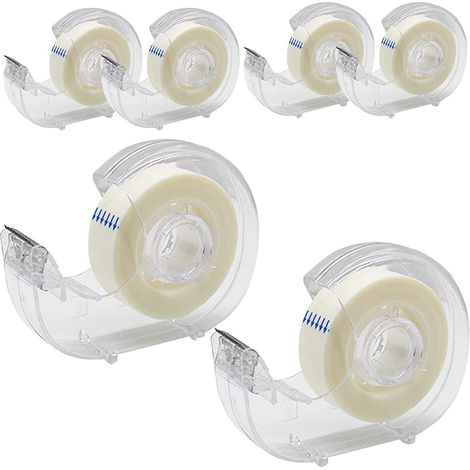 Set 6 Dispenser con Nastro Adesivo 33 x 18 mm Casa Ufficio Scuola Salvaspazio