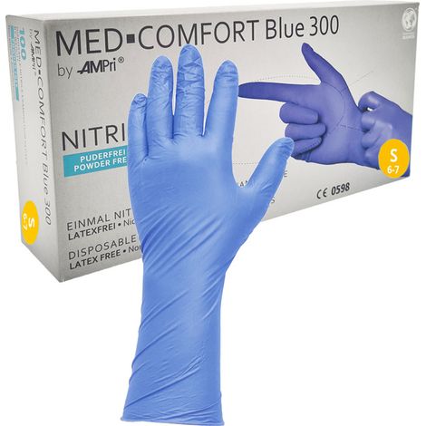 Nitrilhandschuhe Größe S blau Ampri Blue 300 100 Stück (1/5)