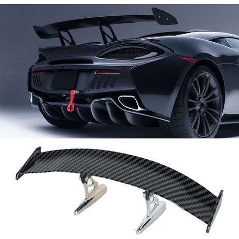 Aileron arrière universel pour voiture, diffuseur arrière texturé en fibre de carbone, aileron extérieur de coffre pour petite voiture (1/5)