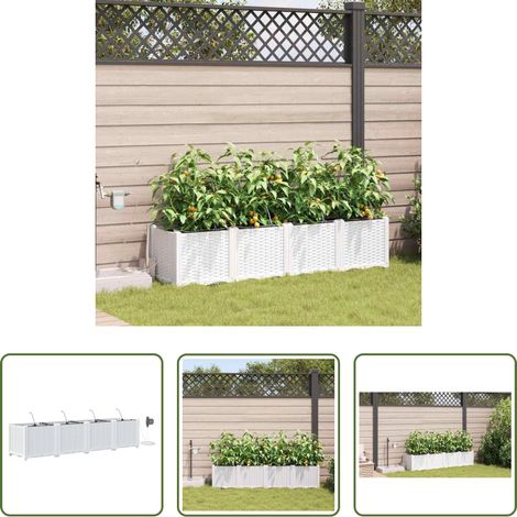 Bewässerung - Garten-Pflanzgefäß 4 pcs Weiß Stahl (1/5)