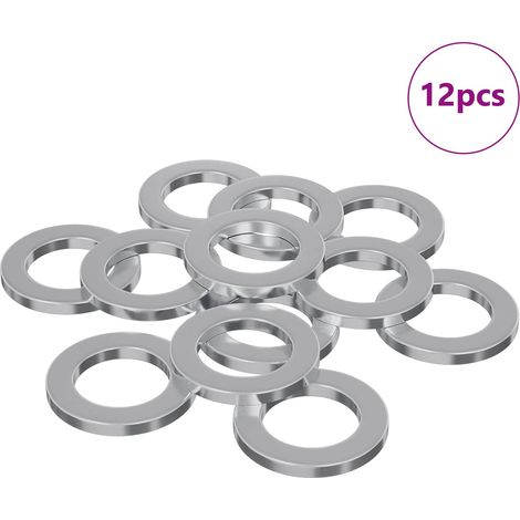 Washers 12 pcs Silver 10 x 10 x 1.2 mm Iron vidaXL