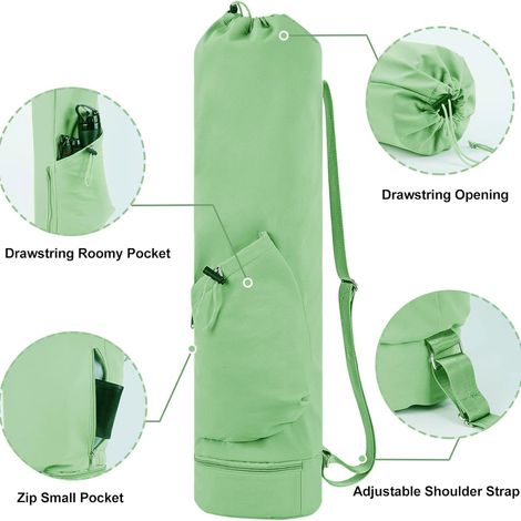 Premium extra-large yoga bag with adjustable strap, dedicated bottle pocket, and zippered waterproof sweat bag, perfect for yoga enthusiasts and (1/5)