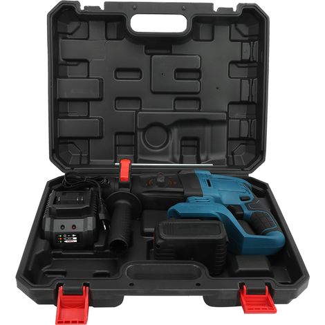 Marteau perforateur burineur électrique sans fil 3 en 1, rechargeable, perforateur à percussion 220V avec prise UE, outil polyvalent pour perçage et burinage (1/5)