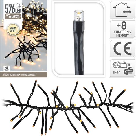 LUCI NATALE GHIRLANDA 576 LED BIANCO CALDO CON GIOCHI DI LUCE ADDOBBI (1/2)