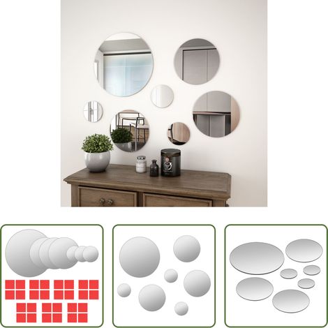 Miroirs ronds - Ensemble de miroir mural 7 pcs Verre Rond (1/5)