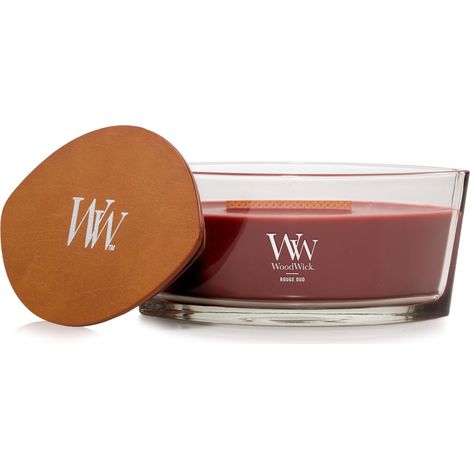 Bougie parfumée avec mèche crépitante Bougie Ellipse Rouge Oud Bougies à combustion longue : Jusqu’à 50 heures de combustion Le cadeau parfait pour les femmes (1/5)
