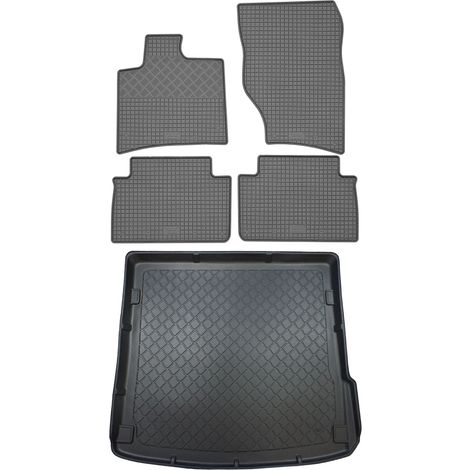 Ensemble de tapis de sol en caoutchouc pour Audi Q7 4L SUV (5 portes) de mars 2006 à mai 2015 : tapis de sol de voiture et tapis de coffre. (1/5)