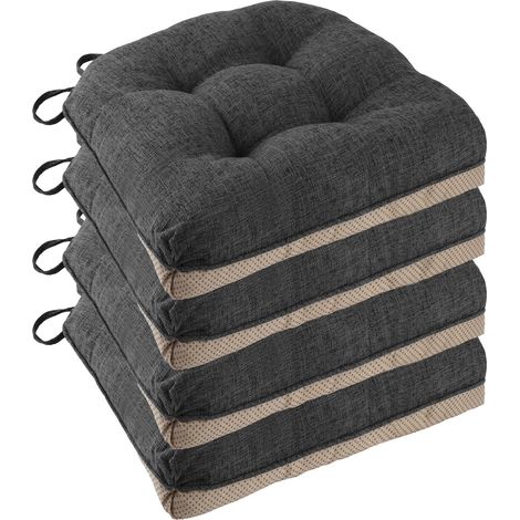 Fundas antideslizantes para sillas de restaurante, juego de 4 piezas, 46439 cm, incluye cojín para el asiento. (1/5)