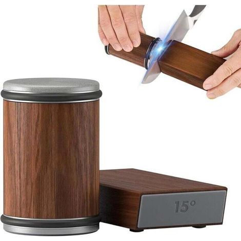 Aiguiseur de couteaux à roulettes – Diamant industriel 15° et 20° – Système d'affûtage pour cuisine – Compact et efficace (1/4)