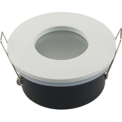 Optonica – Spot encastrable rond en aluminium blanc – GU10 – IP65 – 35W max – Pour salles de bains et espaces extérieurs – Installation rapide (1/2)