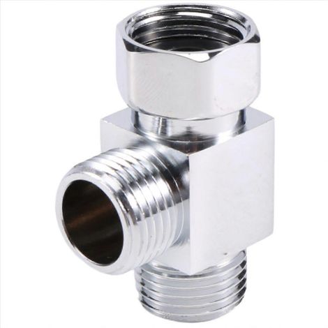 Adaptateur de dérivation d'eau en laiton à 3 voies, installation rapide, vanne de remplacement d'angle pour douche et bidet de salle de bain (1/5)