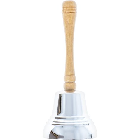 Clochette pour garçon pour la Fête-Dieu, grande, en argent, son clair, 16,5 cm (1/2)