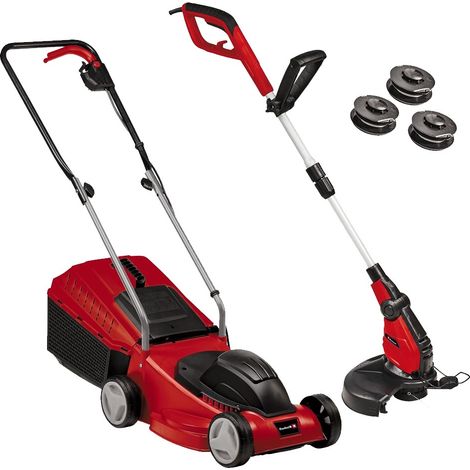 Einhell 32cm Lawnmower 1000W Corded Electric + Corded Garden Strimmer 30cm 450w (1/5)