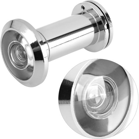 Judas de porte à grand angle de vision de 200 degrés avec couvercle de confidentialité robuste, chrome brillant (1/5)