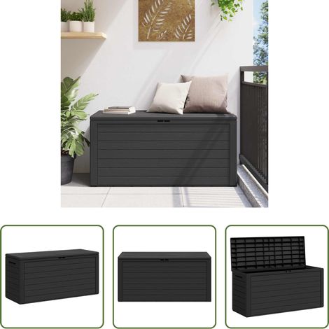 Gartenaufbewahrung - Gartenbox Anthrazit 116x44x55 cm (1/5)