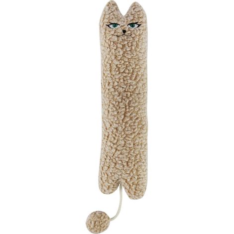 Silvervine Matatabi Kissen für Katzen und Kätzchen, Katzen-Kickspielzeug, Großes Katzenkissen, beruhigendes Plüsch-Katzenspielzeug (Beige).
