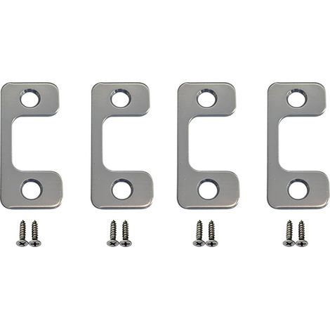 Lntyq Lot de 4 plaques de verrouillage de porte – Plaque de gâche réglable – Plaque de gâche à grand trou pour serrure de porte, serrures électroniques, plaque de gâche de sécurité de maison et de loc