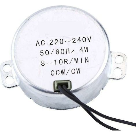 Moteur synchrone électrique à micro-ondes pour moteur de table de remplacement, moteur synchrone rond 4 W Cw/ccw 220-240 V (8-10 tr/min) (1/5)