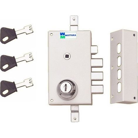 Serrure 3 Points Mottura 448 A2P1 Etoile Blanche Agrée Assurances Avec 3 Clés a Pompe Incrochetables Droite (1/2)
