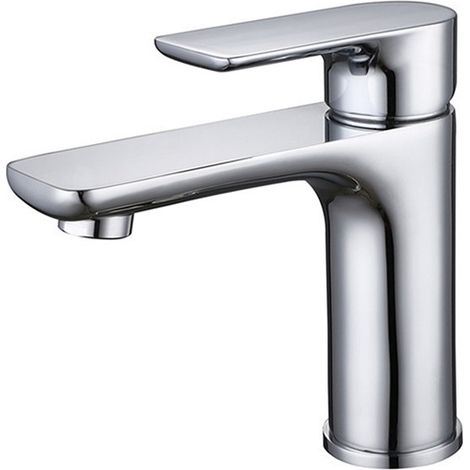 Robinet mitigeur de salle de bain chromé monobloc, robinet de lavabo (1/5)