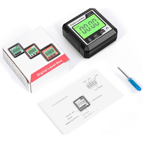 Niveau à bulle numérique, rapporteur d'angle électronique avec base magnétique et écran LCD, inclinomètre de précision. (1/5)