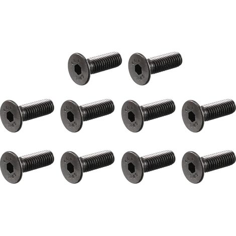 50pcs Vis à Tête Fraisée Plate à Six Pans Creux Vis à Douille Hexagonale Boulon M5 x 16 mm Métrique Noir (1/3)
