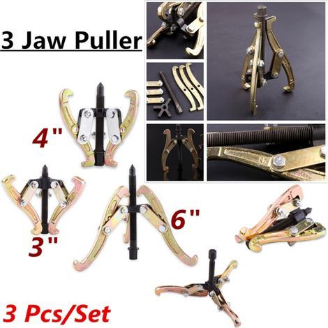 Kit d'extracteurs de roulements de roue robustes, outils de démontage en acier forgé de 3, 4 et 6 pouces (1/5)