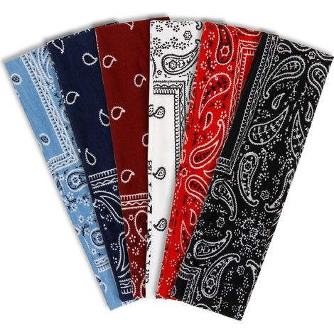 Paquete de 6 diademas elásticas antideslizantes para mujer, cintas para el sudor de tela suave que absorben el sudor para deportes y yoga. (1/5)