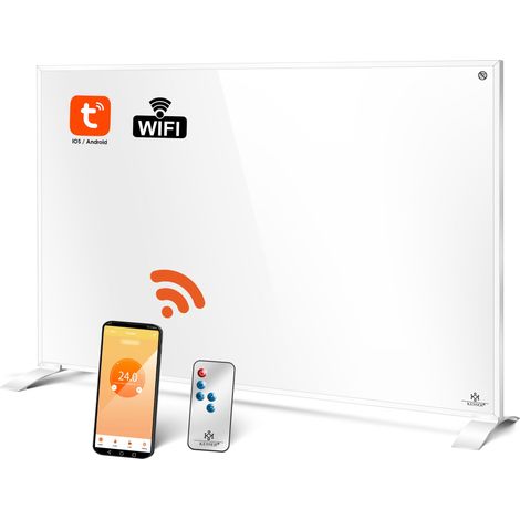 KESSER® Infrarotheizung Energiesparend Infrarot 2in1 Standgerät & Wandmontage Elektroheizung mit Fernbedienung Thermostat & App-Steuerung Timer Weiß / 550W (1/5)