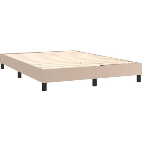 Somier de láminas con patas estructura de cama 140x200 cm material sintético marrón claro TDL0207292 (1/5)