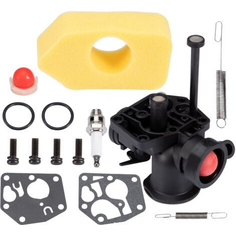 Kit de Carburateur pour Briggs & Stratton, Adapté pour BS 795477 795469 794147 699660 794161 498811, pour Tondeuse à Gazon et Filtre à Air 698369, pour Ressort Régulateur 691859 692211 (1/4)