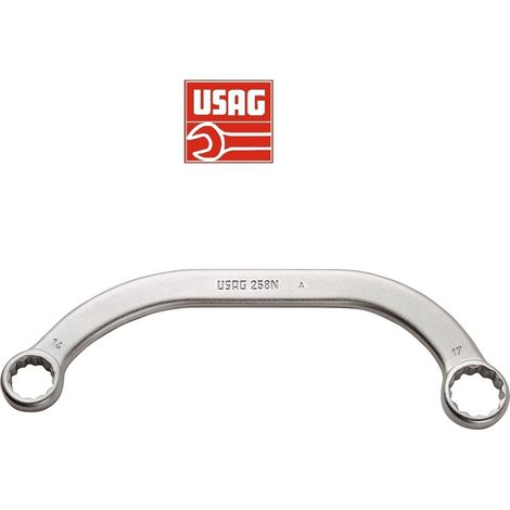 CHIAVE POLIGONALE DOPPIA CURVA CURVATA USAG 258 N CHIAVI POLIGONALI DOPPIE CURVE - 15 X 17
