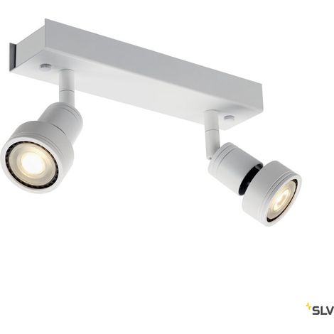 Applique intérieure orientable Puri 2 GU10 blanc mat max. 2x50W anneau déco inclus - SLV