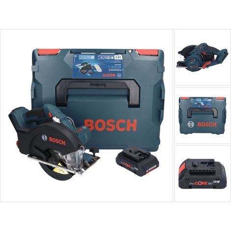Bosch GKM 18V-50 Professional Akku Metall Handkreissäge 18 V 136 mm Brushless + 1x ProCORE Akku 4,0 Ah + L-Boxx - ohne Ladegerät