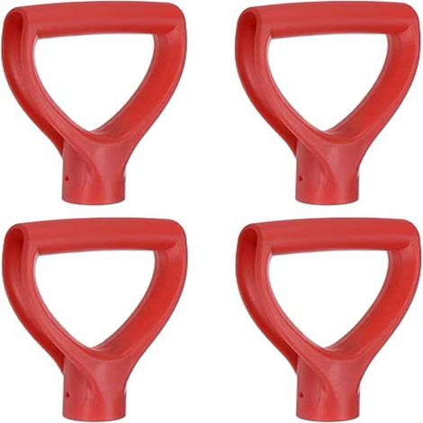 Manico in plastica a forma di D per pala da neve, 4 pezzi (diametro interno 34,5 mm, rosso), protezione mani, accessori giardinaggio