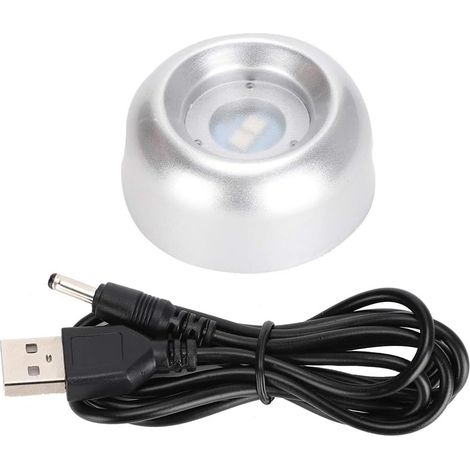 Base de lumière LED, support lumineux de lampe colorée elfe argenté, présentoir de boule de cristal (1/5)