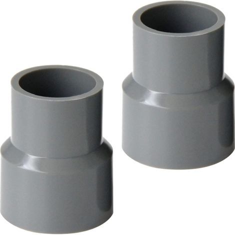 2-Piece PVC Reducer Fitting, Downpipe DN 50/40 and 63/50, Grey, for Rainwater Drainage (1/5)