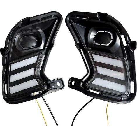 Schwarze LED-Blinker und Nebelscheinwerfer für Autos. Tagfahrlicht (DRL). (1/5)