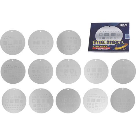 Kit de pochoirs de rebillage BGA en acier, trous ronds et rectangulaires pour CPU de téléphone Samsung, étamage précis (1/5)